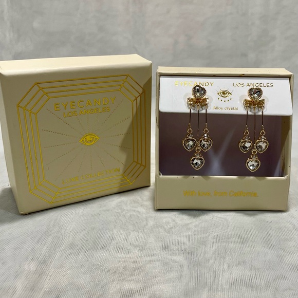Eye Candy Heart Earrings, NWOT - Picture 2 of 4